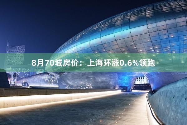 8月70城房价：上海环涨0.6%领跑