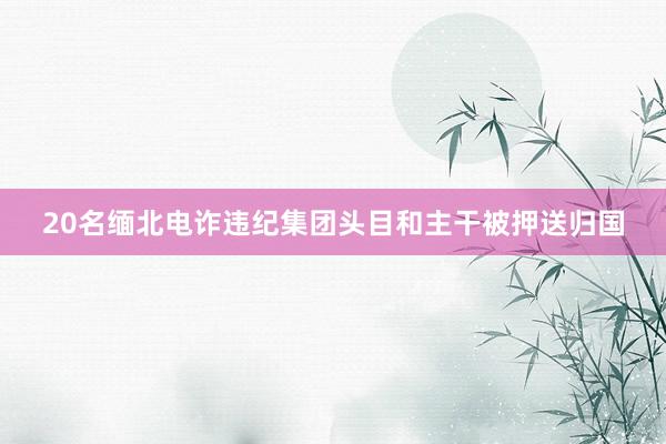 20名缅北电诈违纪集团头目和主干被押送归国