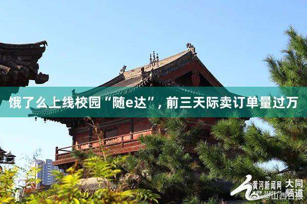 饿了么上线校园“随e达”, 前三天际卖订单量过万